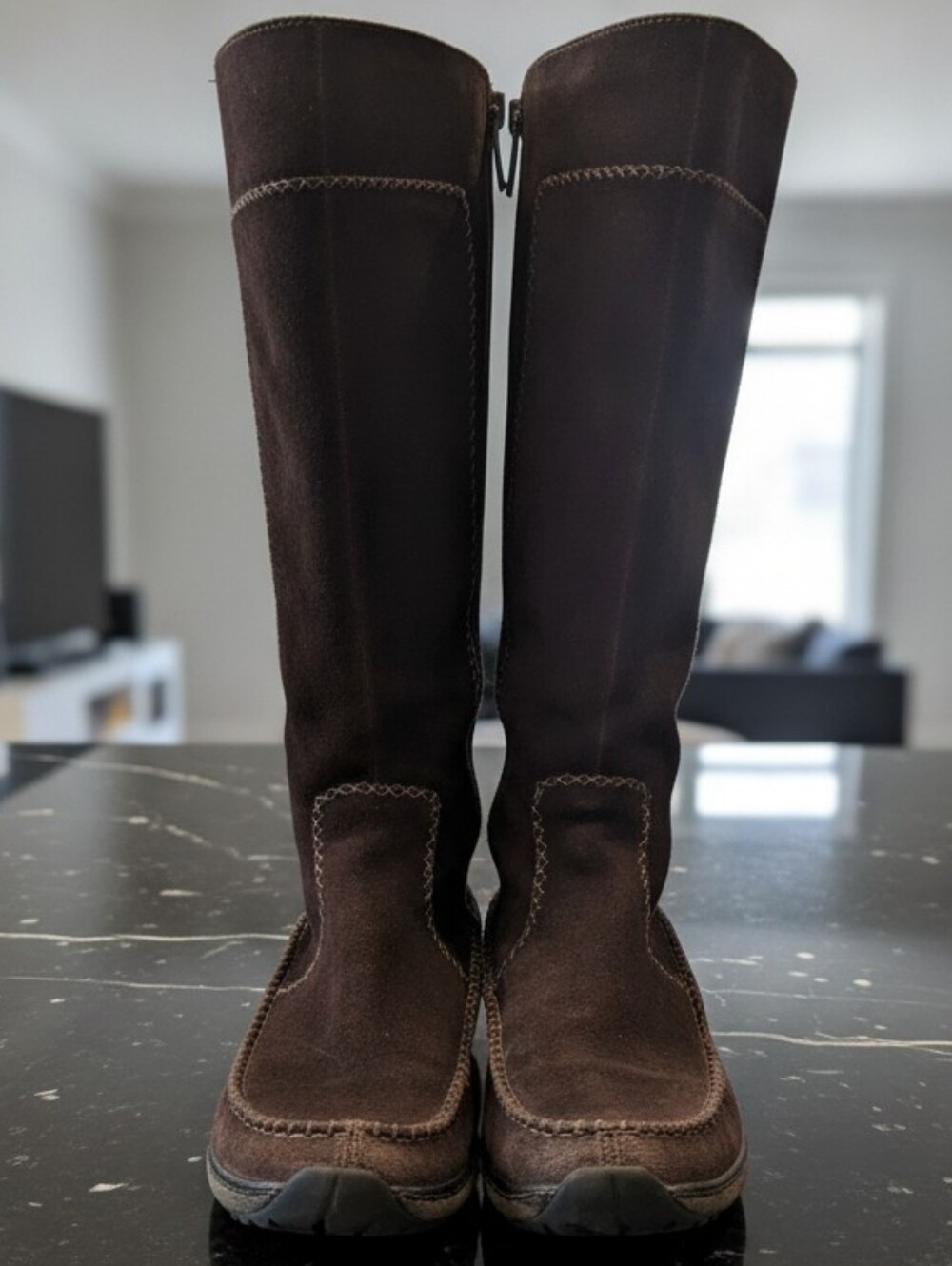 Timberland Brown Suede Lace-Up Knee-High Boots